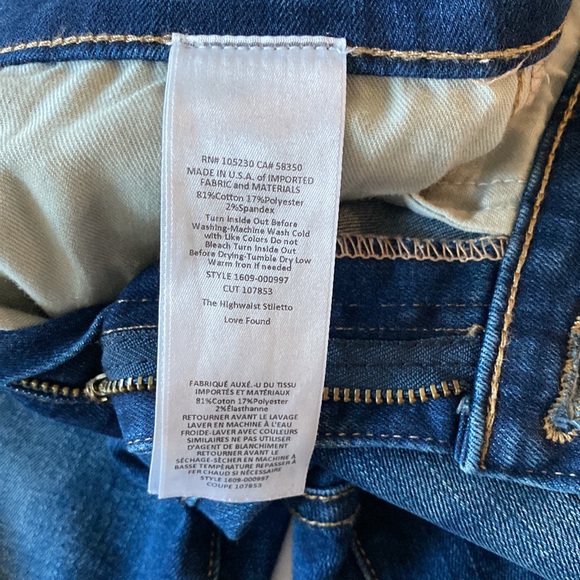 Current / Elliott, High waisted Stiletto Skinny Jean, Size 25 - Picture 8 of 9